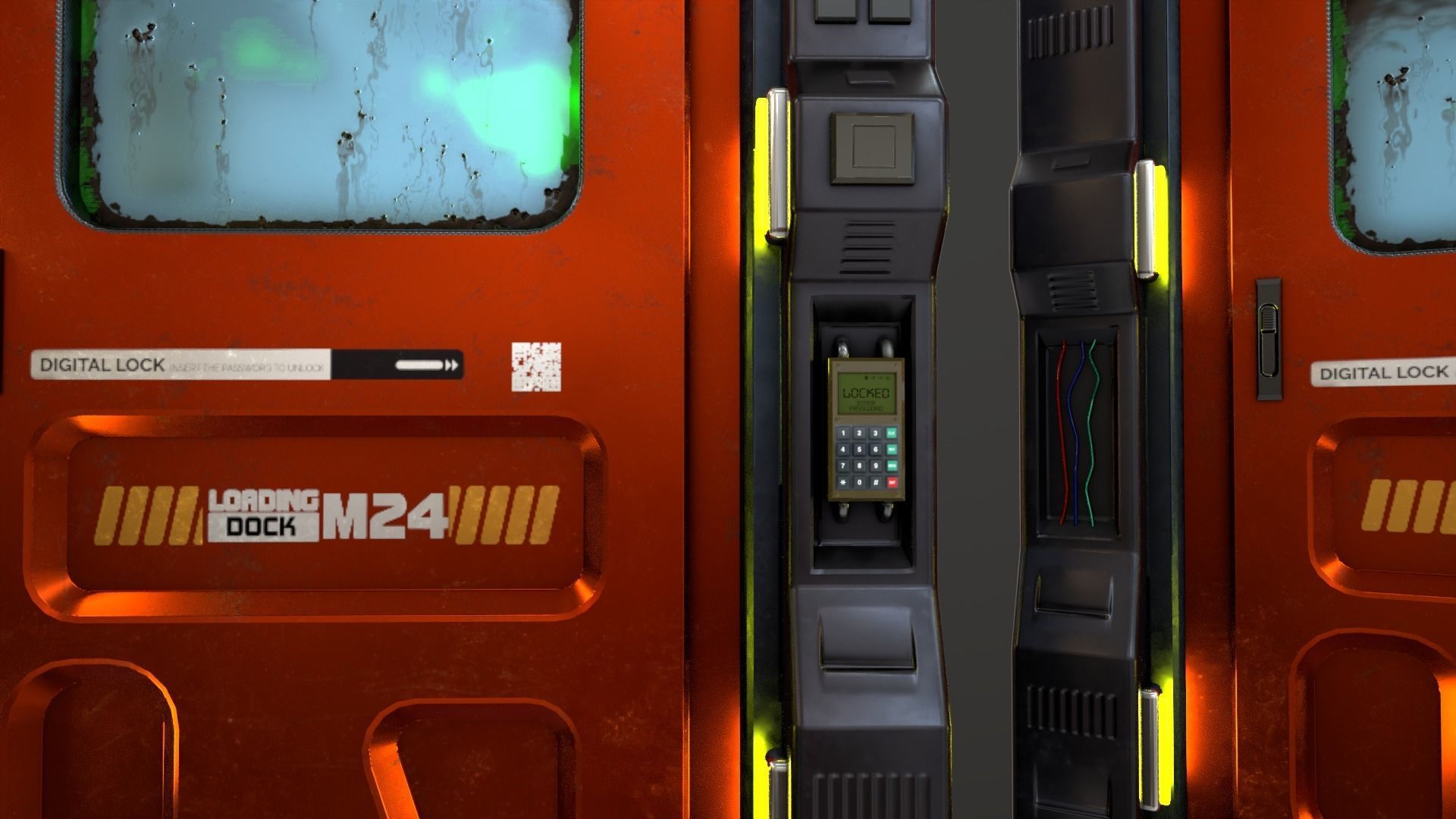 Sci Fi Access Door Low-poly 3D model_25