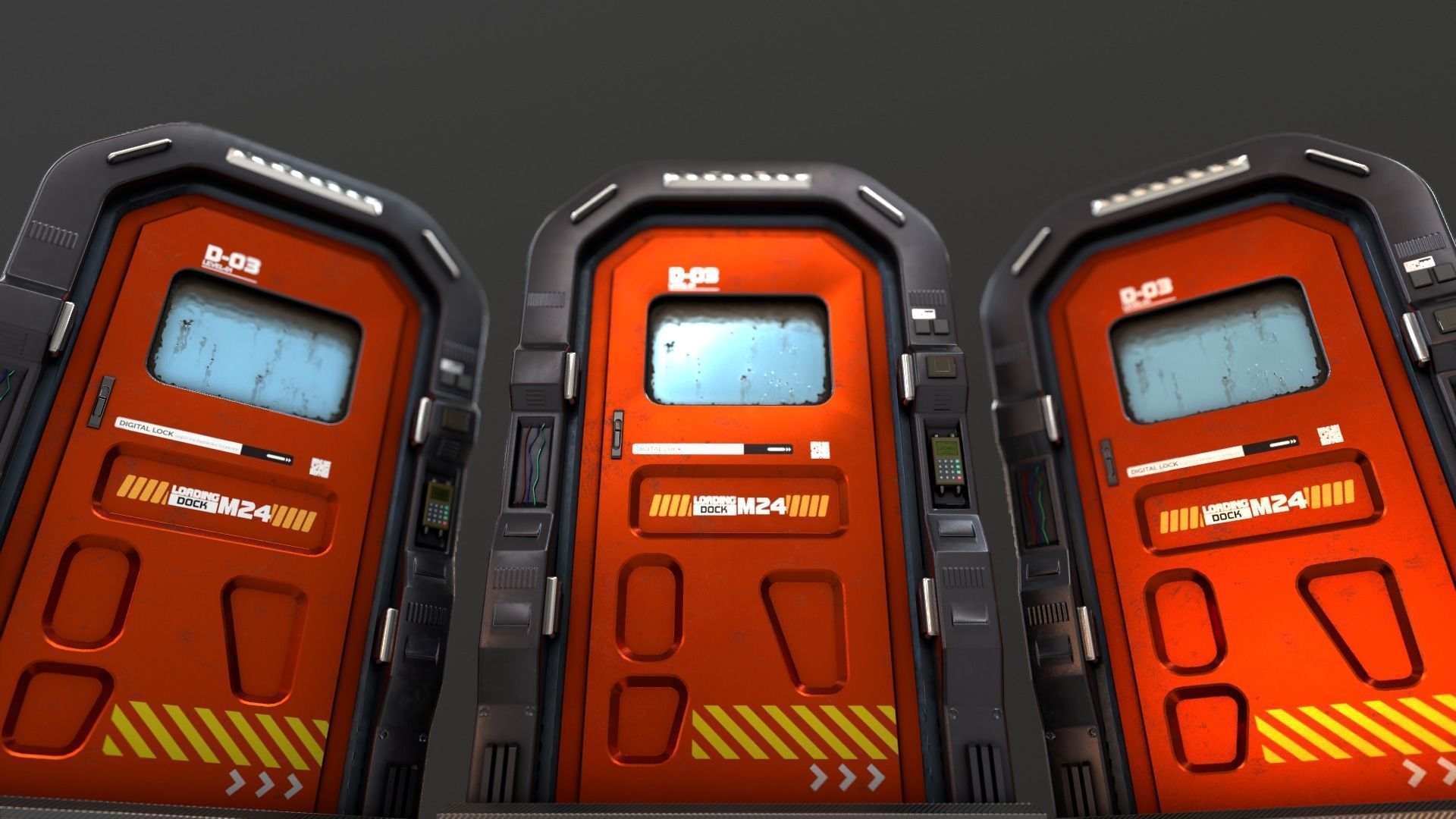 Sci Fi Access Door Low-poly 3D model_27