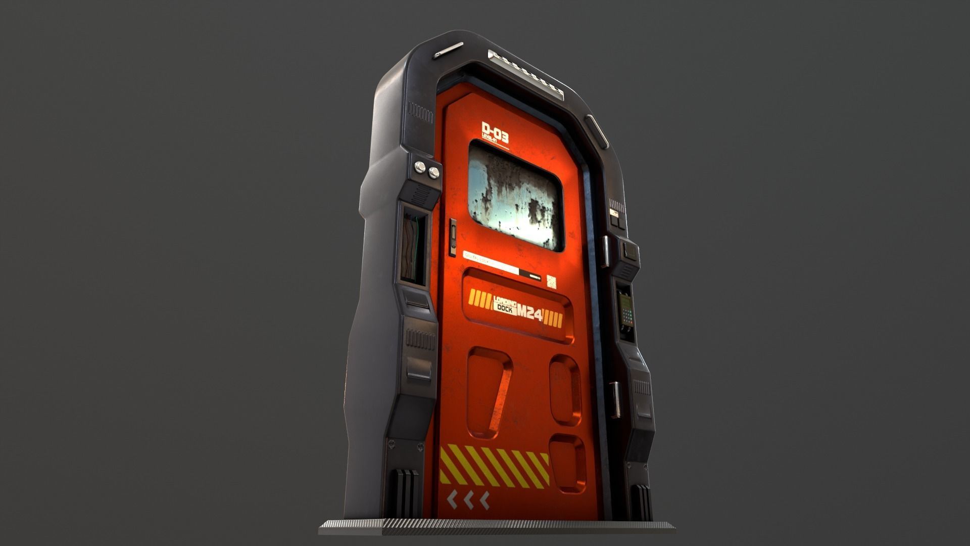 Sci Fi Access Door Low-poly 3D model_10