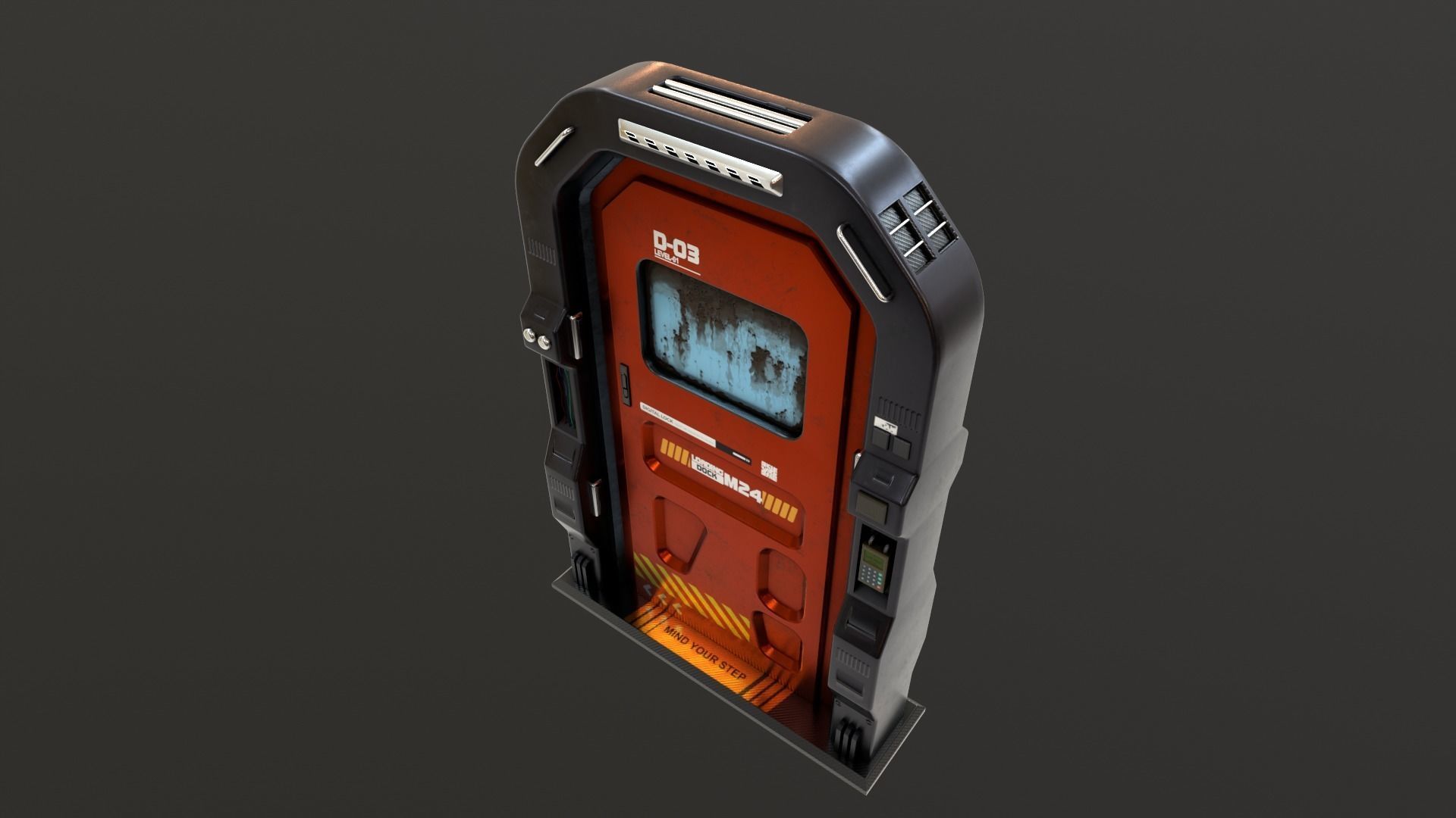 Sci Fi Access Door Low-poly 3D model_15