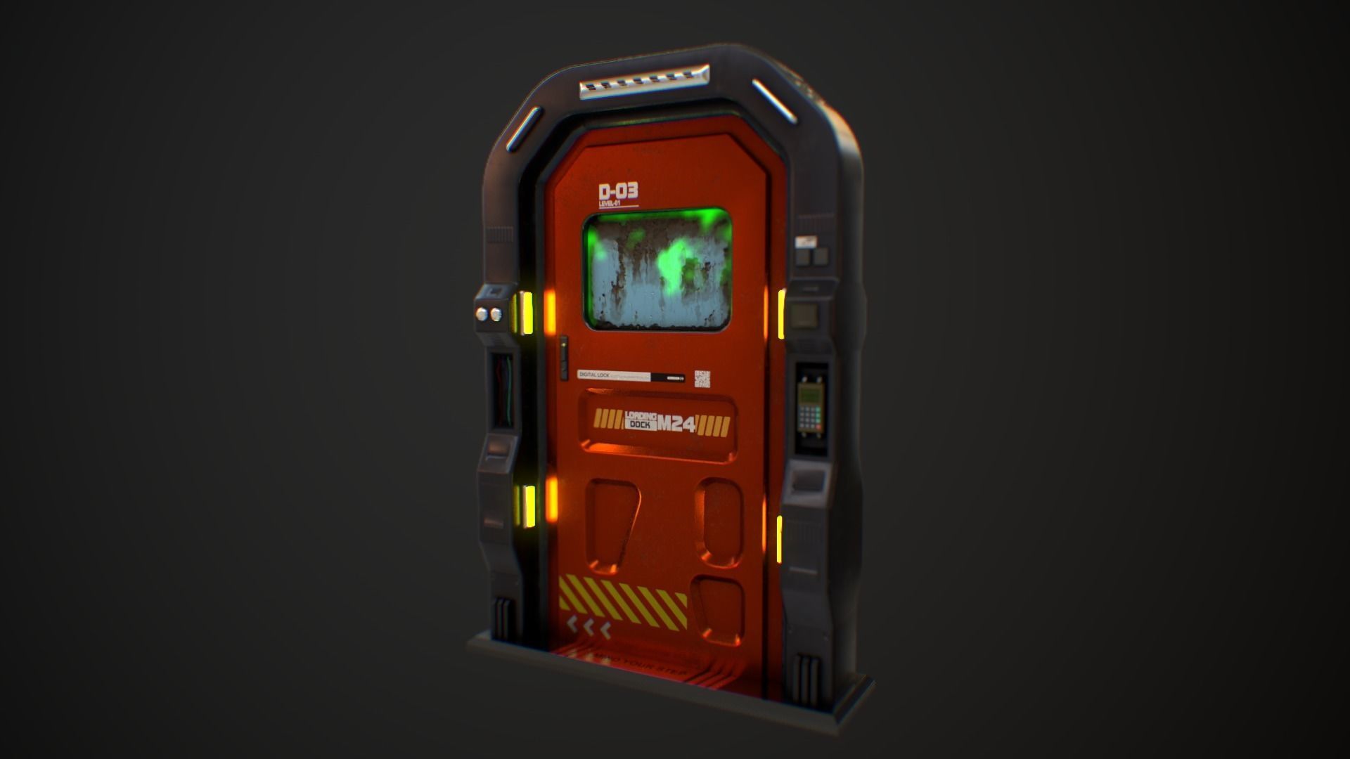 Sci Fi Access Door Low-poly 3D model_16