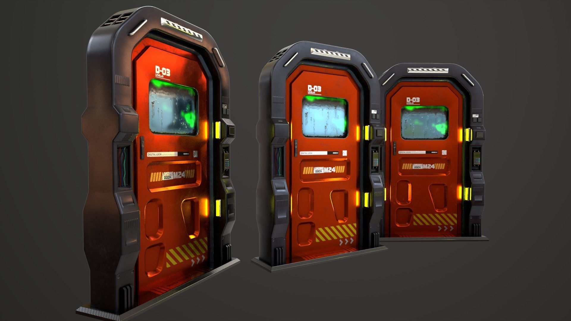 Sci Fi Access Door Low-poly 3D model_24