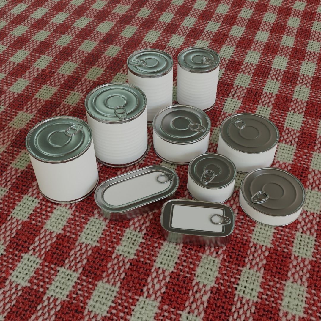 Collection of tin cans - labels can be used 3D model_5