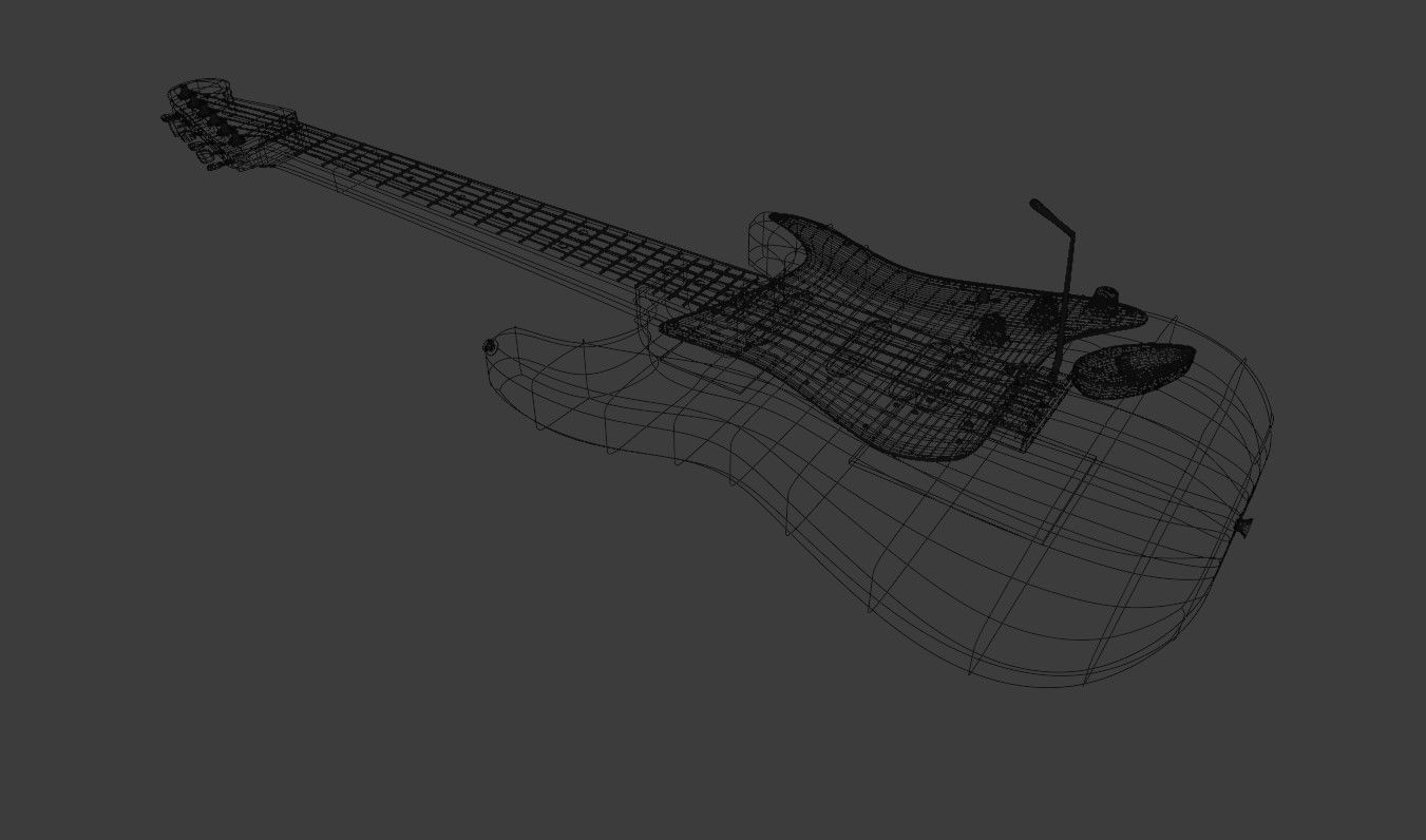 Electro guitar 3D model_4