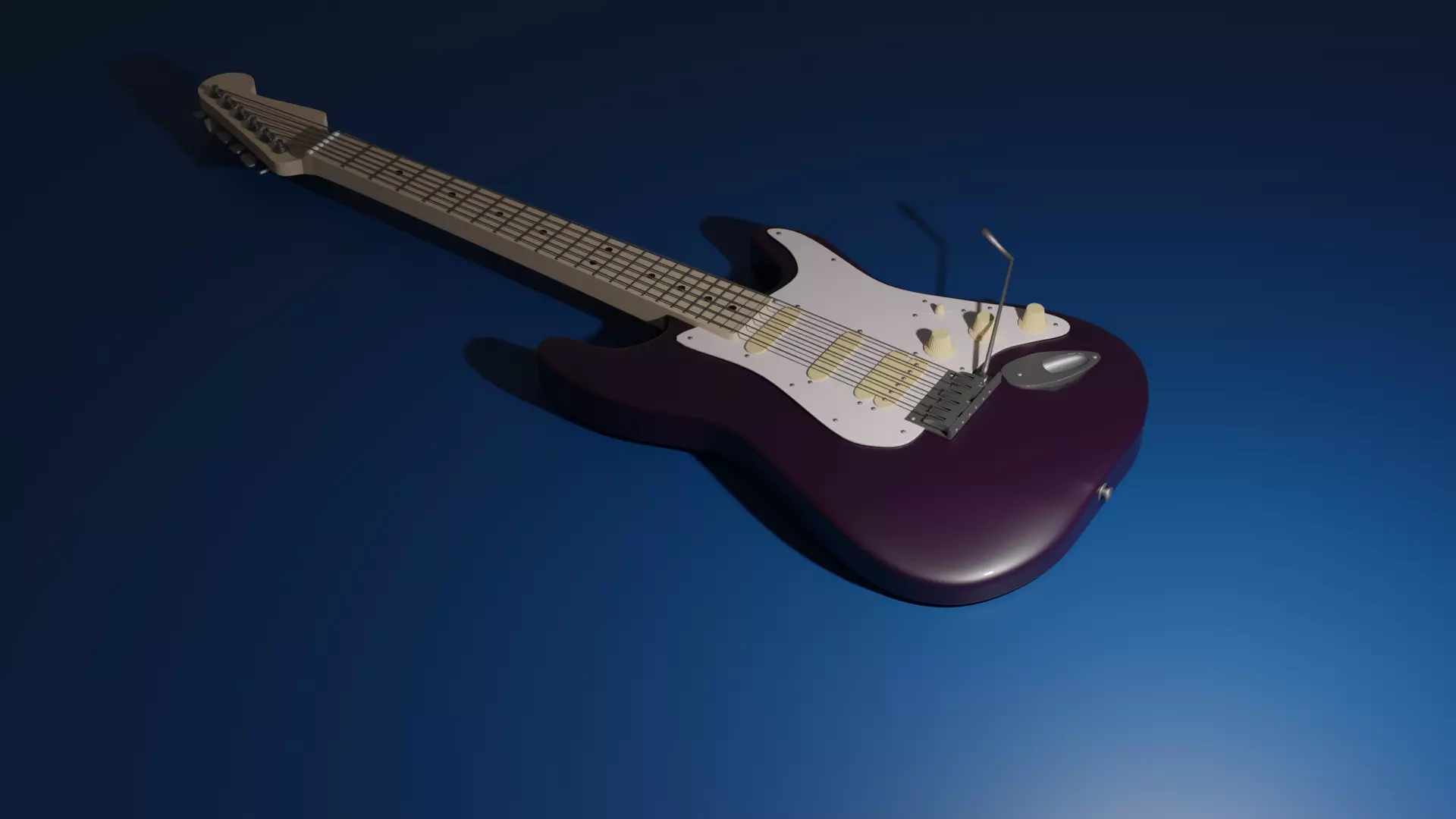 Electro guitar 3D model_0