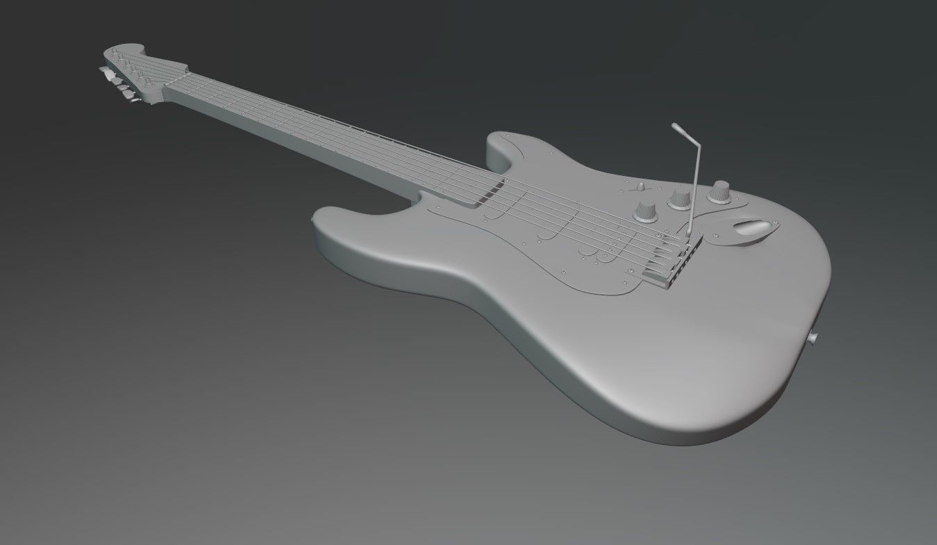 Electro guitar 3D model_3