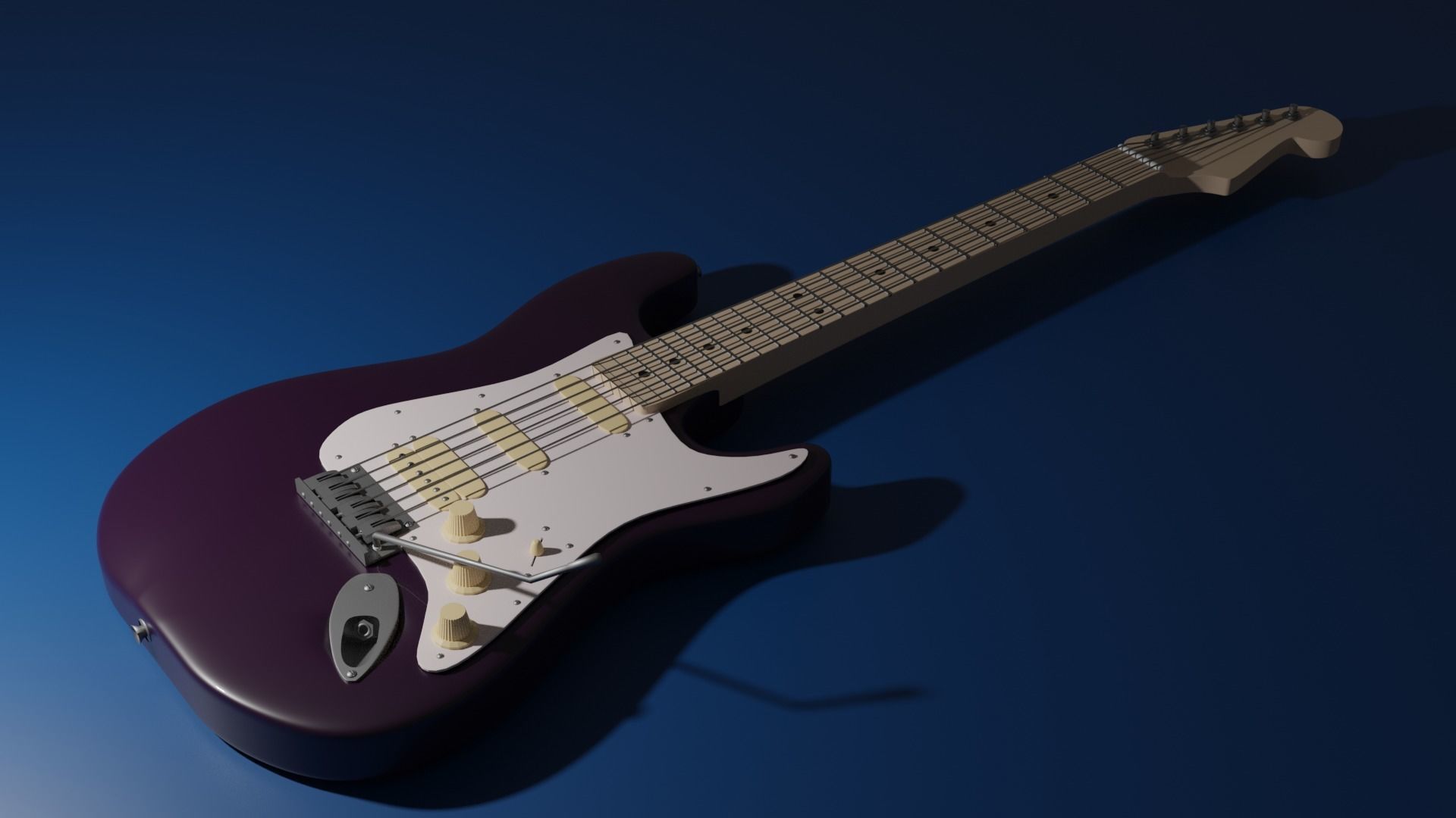 Electro guitar 3D model_1