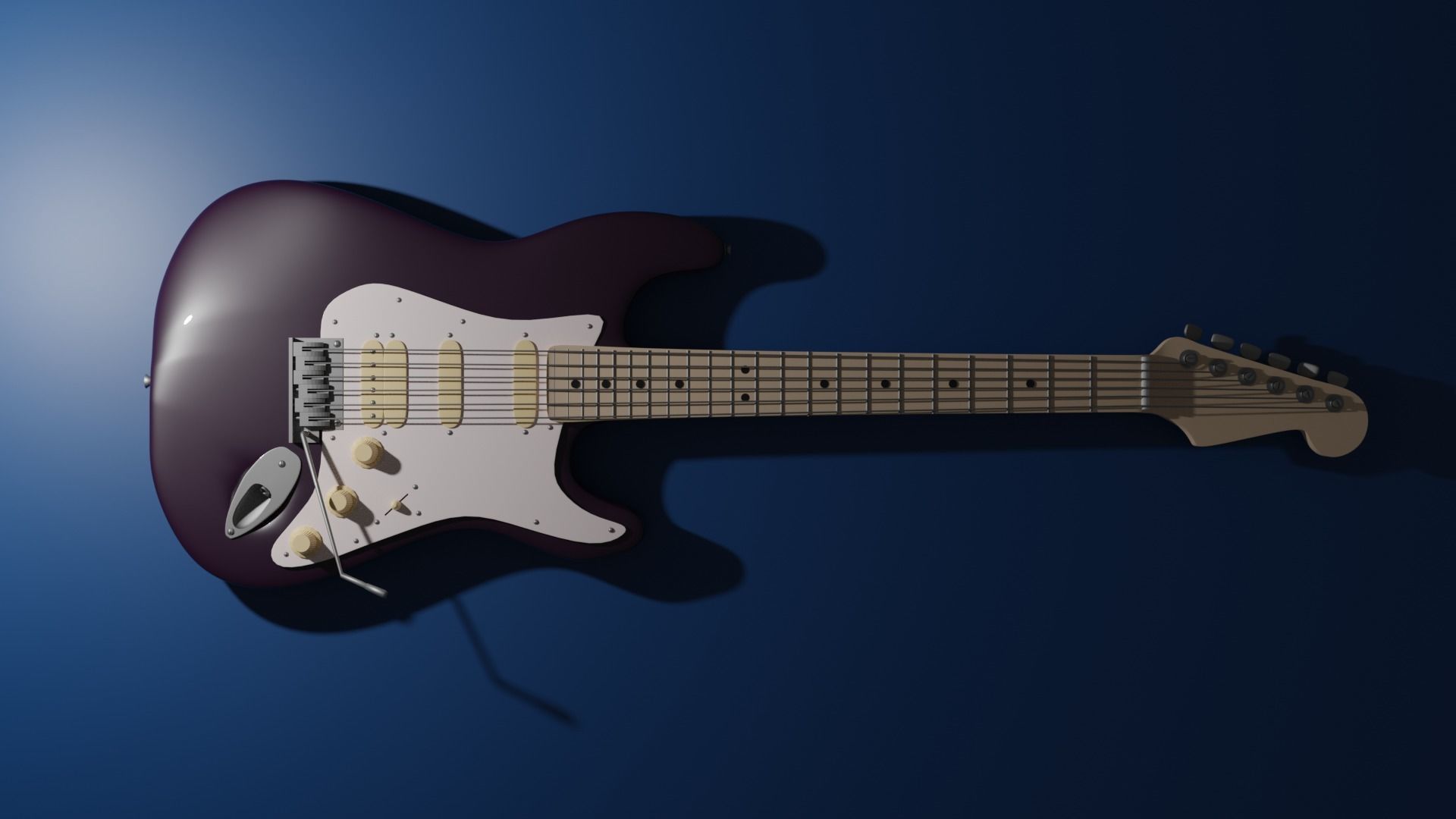 Electro guitar 3D model_2