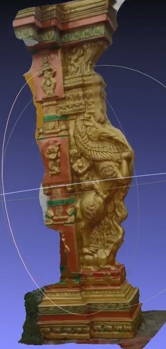 madurai marriage hall yali statue in  statues photogrammetry 3D model_4