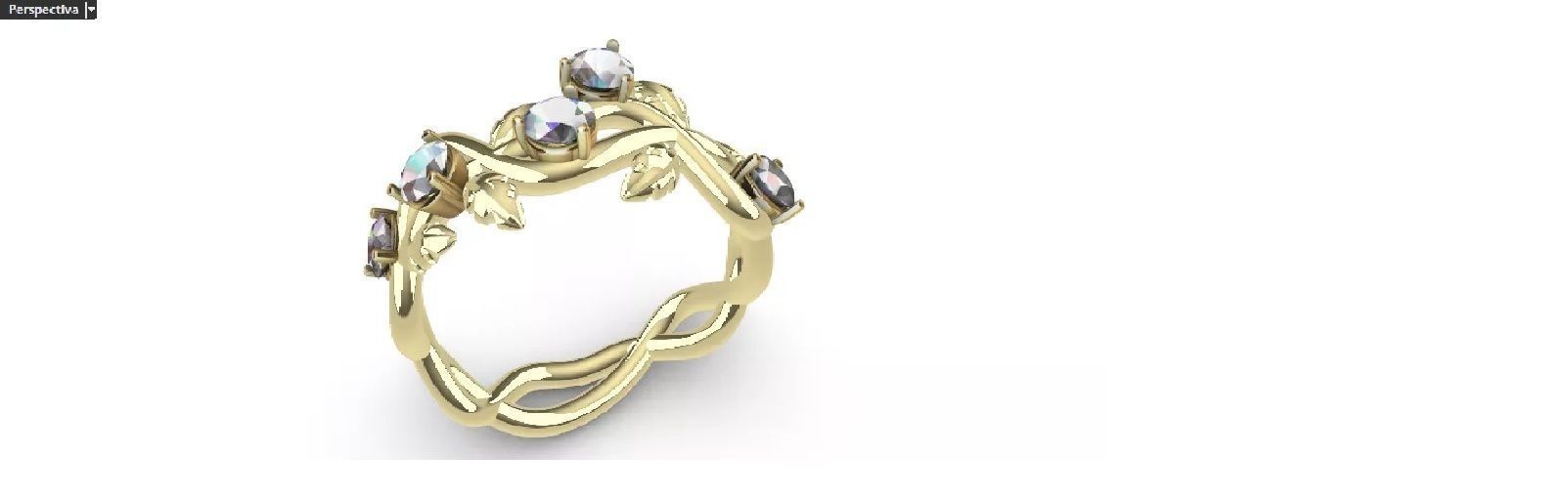 A ring of delicate twigs and leaves 3D print model_1