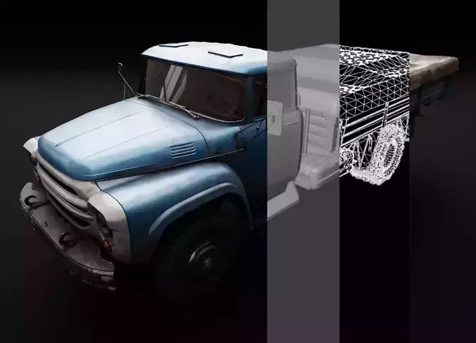 ZIL 130 Lowpoly 3D Model 