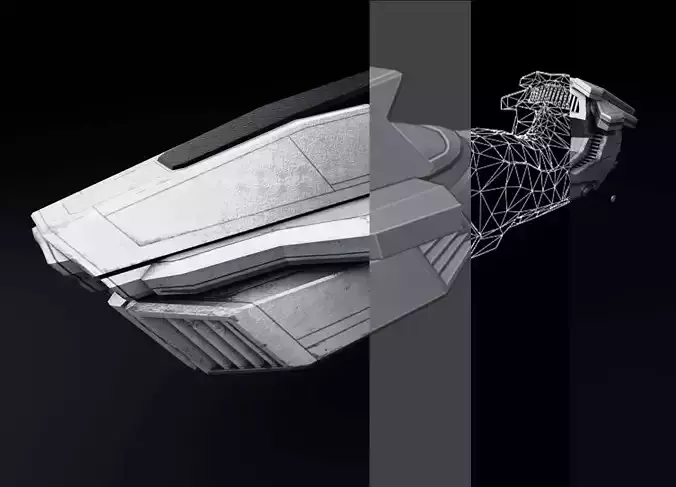 Streamer Lowpoly 3D Model futuristic vehicle Low-poly 3D model