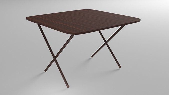 Wooden Folding Table Free 3D model