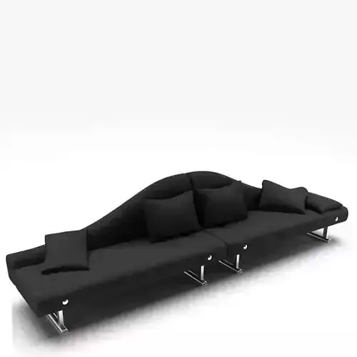 Black Modern Sofa With Pillows