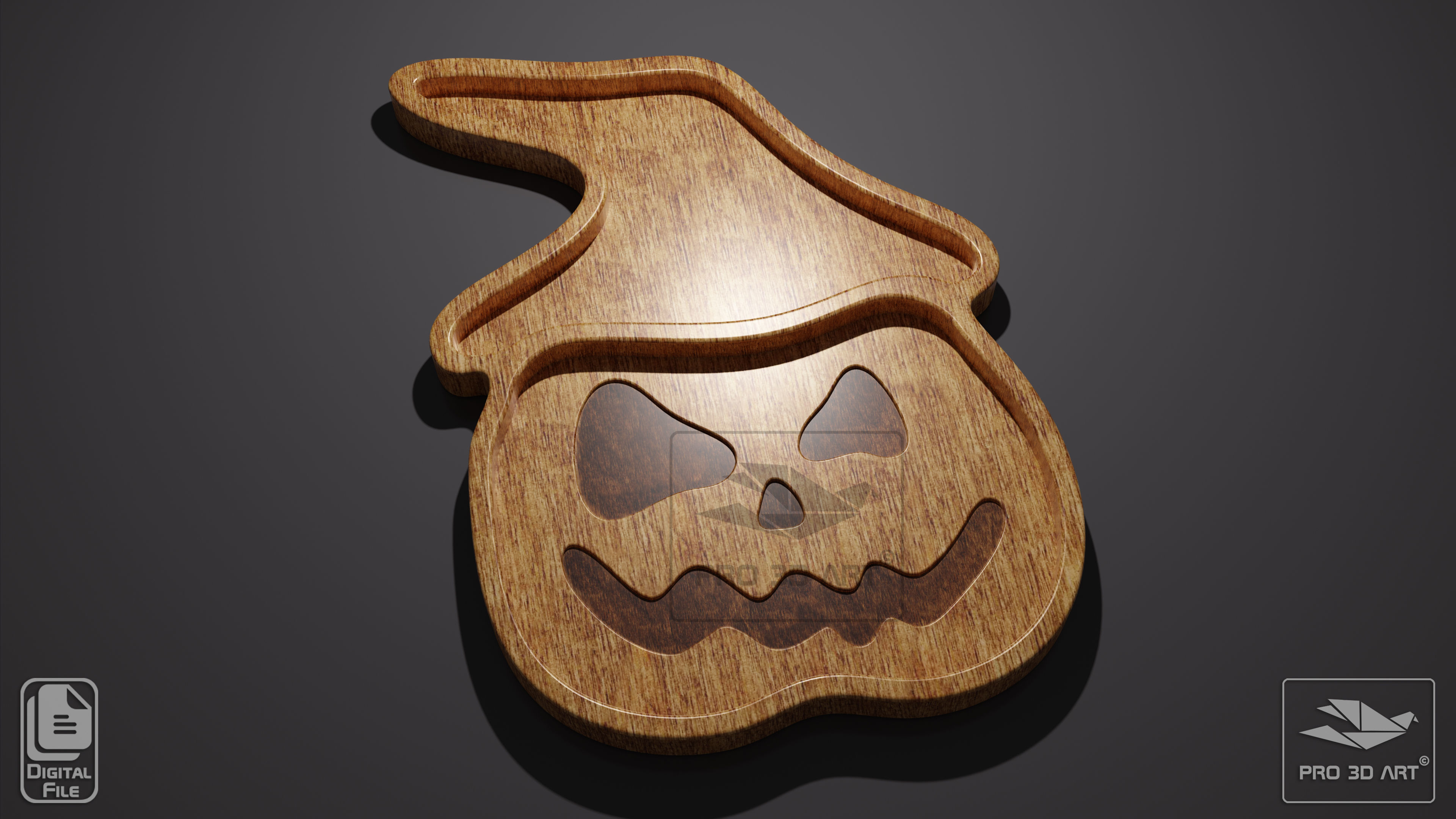 Halloween Trays Pack - CNC Files for Wood 3D model_3