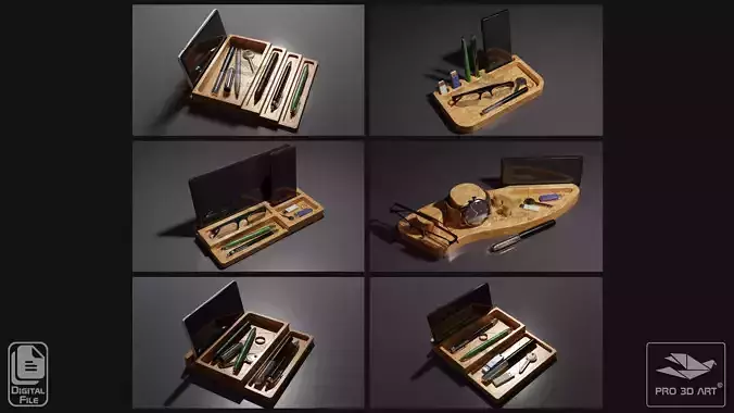 Holder Organizer Pack - CNC files for Wood  3D model