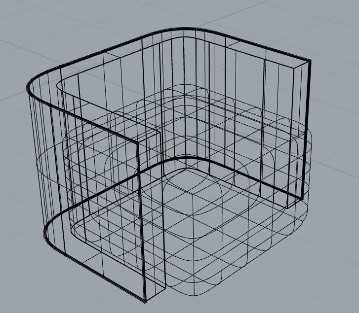 Sofa chair Low-poly 3D model_1