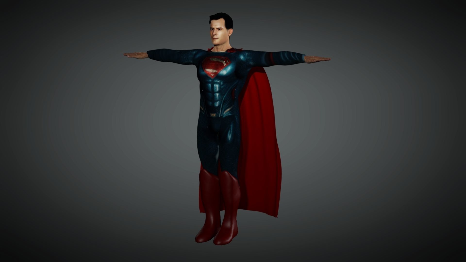 Superman Low-poly 3D model_2