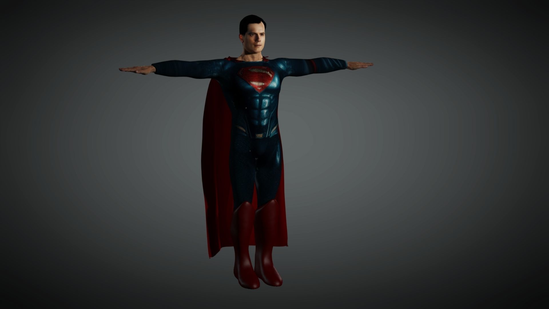 Superman Low-poly 3D model_5