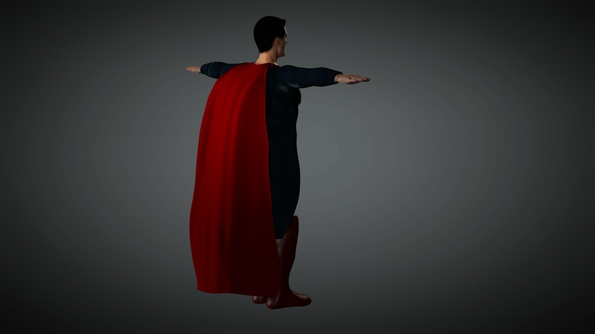 Superman Low-poly 3D model_4