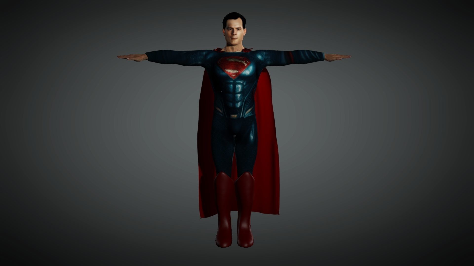 Superman Low-poly 3D model_1
