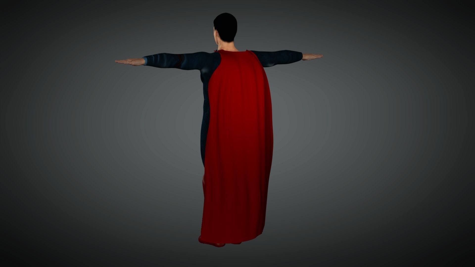 Superman Low-poly 3D model_3