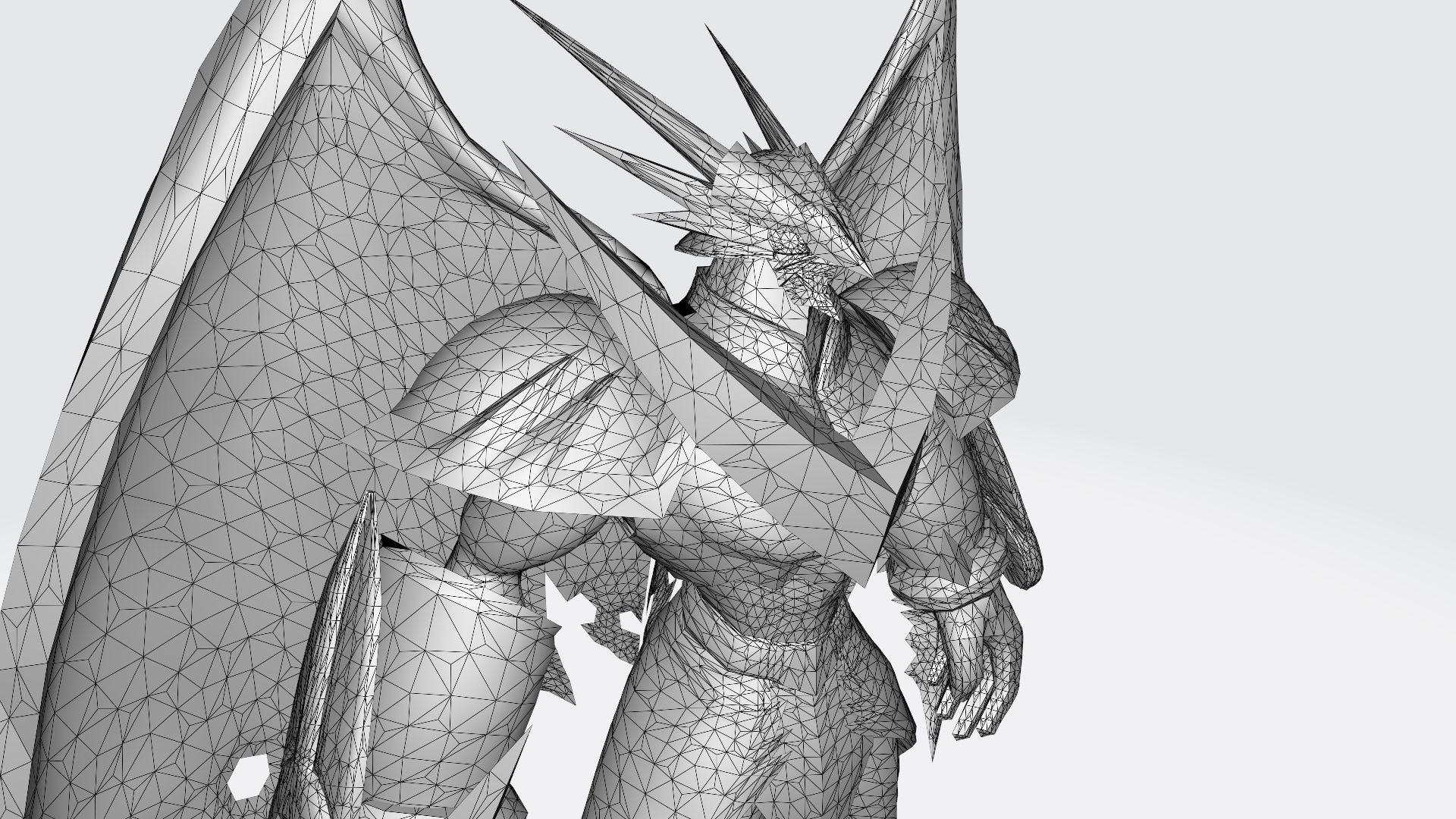 UlforceVeedramon robot with wings 3D print model_10