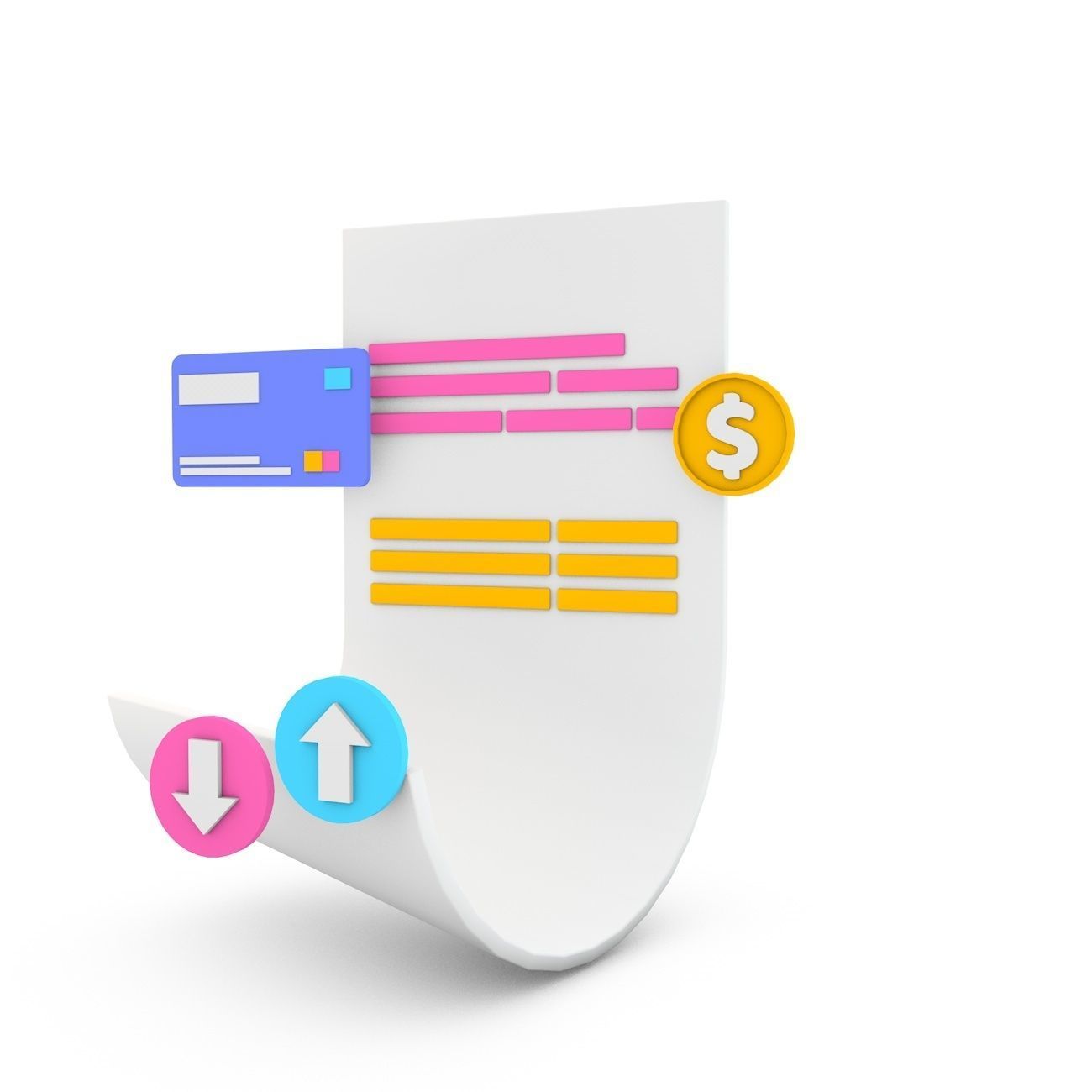 Financial icon Set 3D model_7