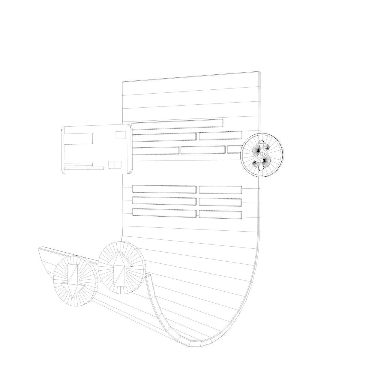 Financial icon Set 3D model_17