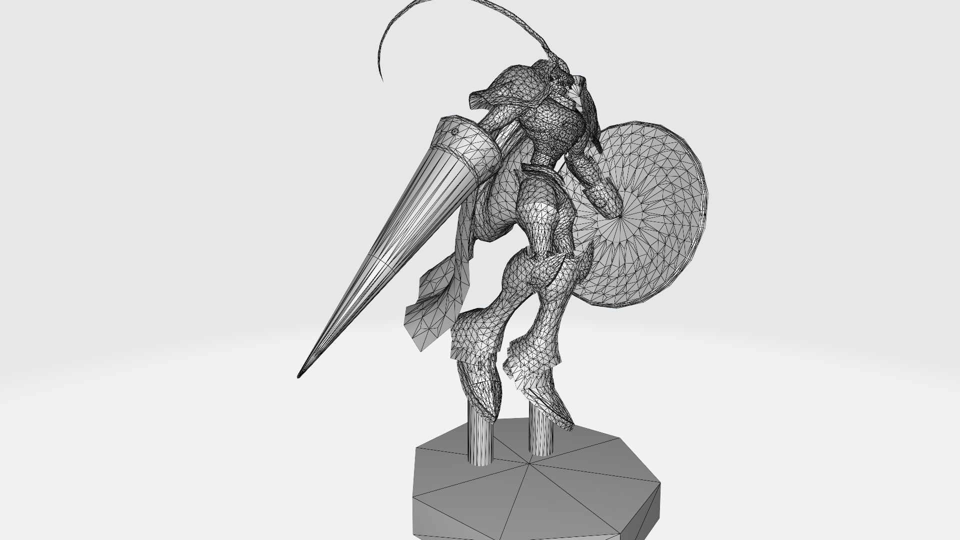 Gallantmon character holding shield 3D print model_6