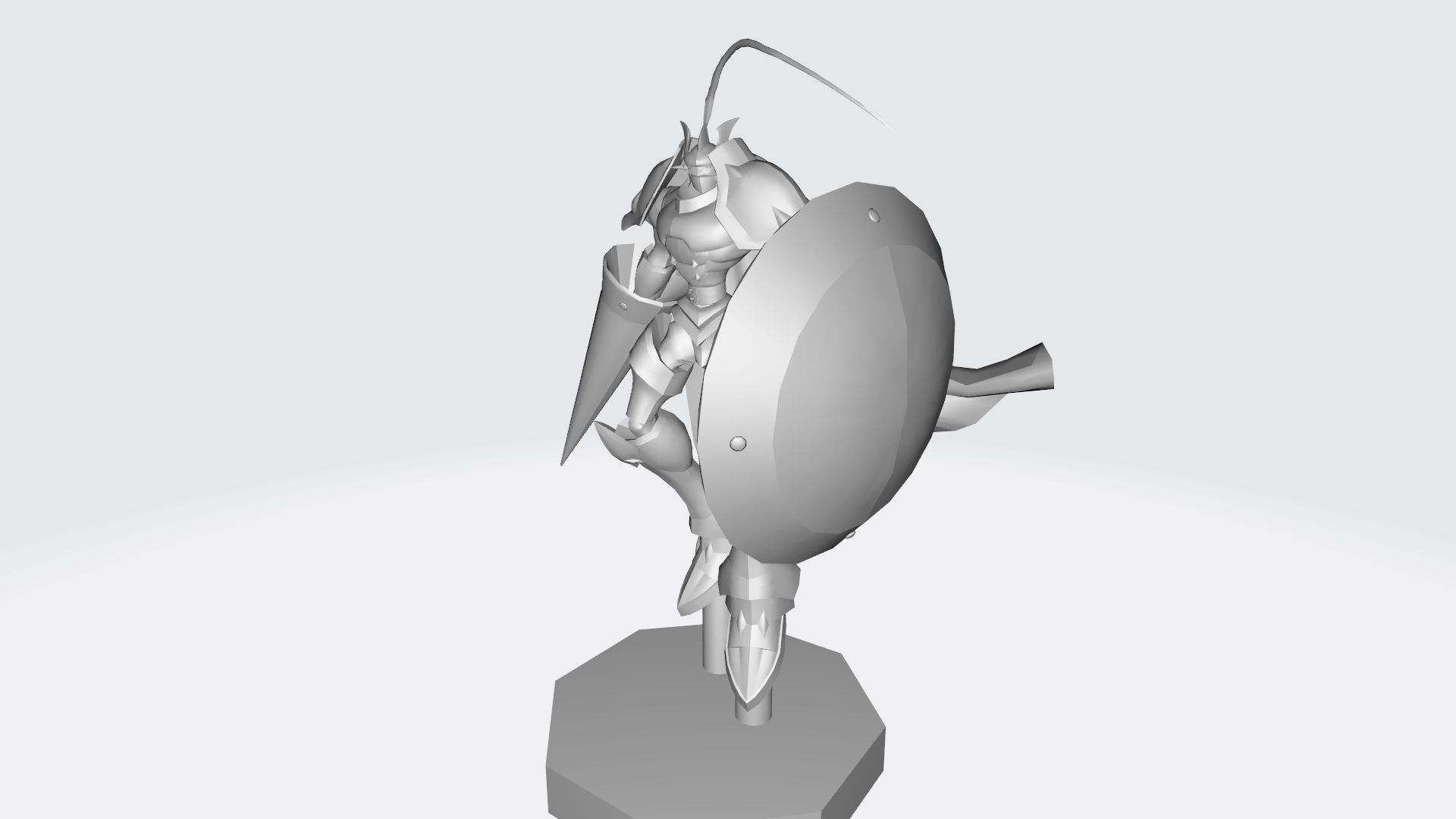 Gallantmon character holding shield 3D print model_10