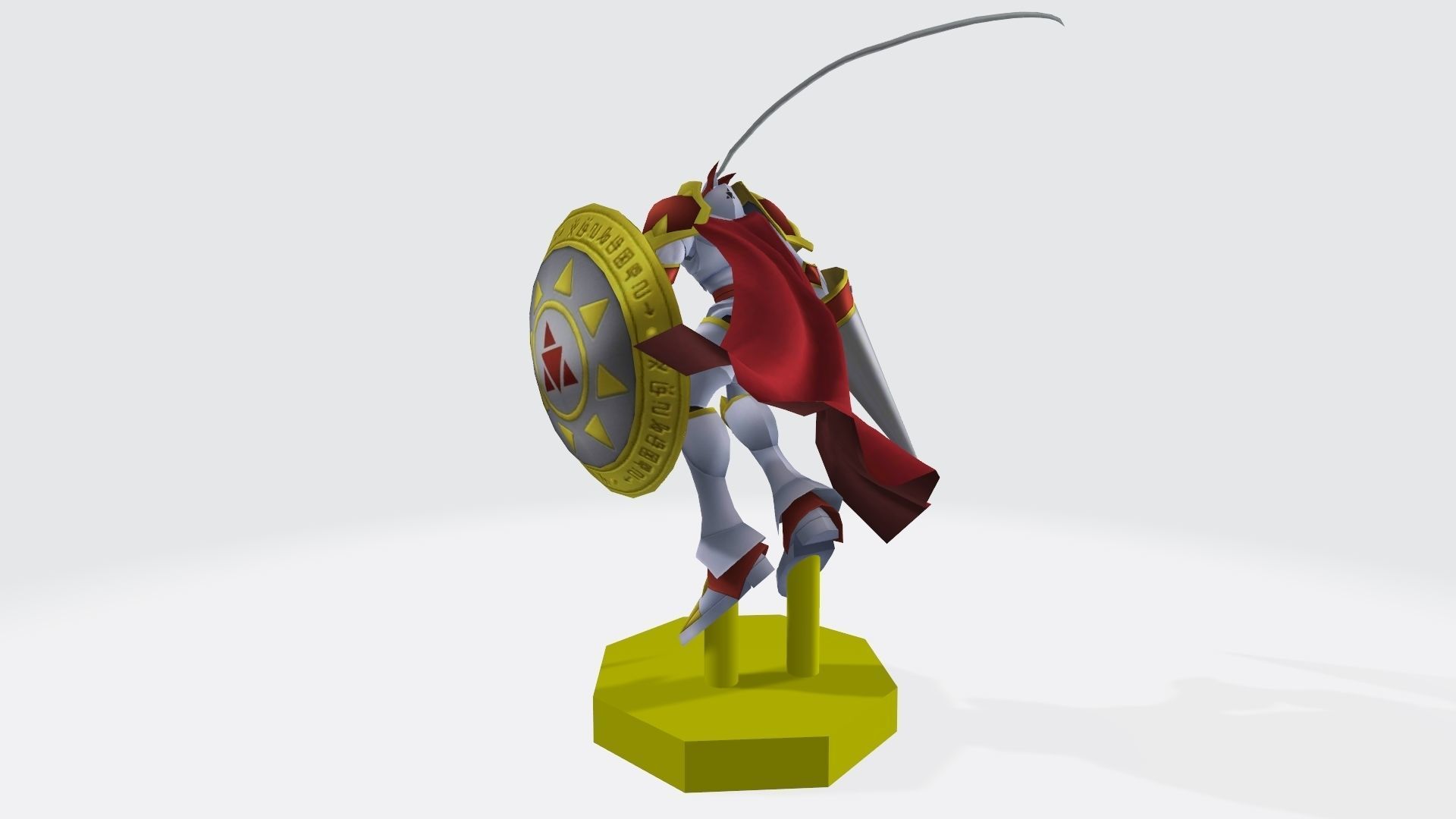 Gallantmon character holding shield 3D print model_1