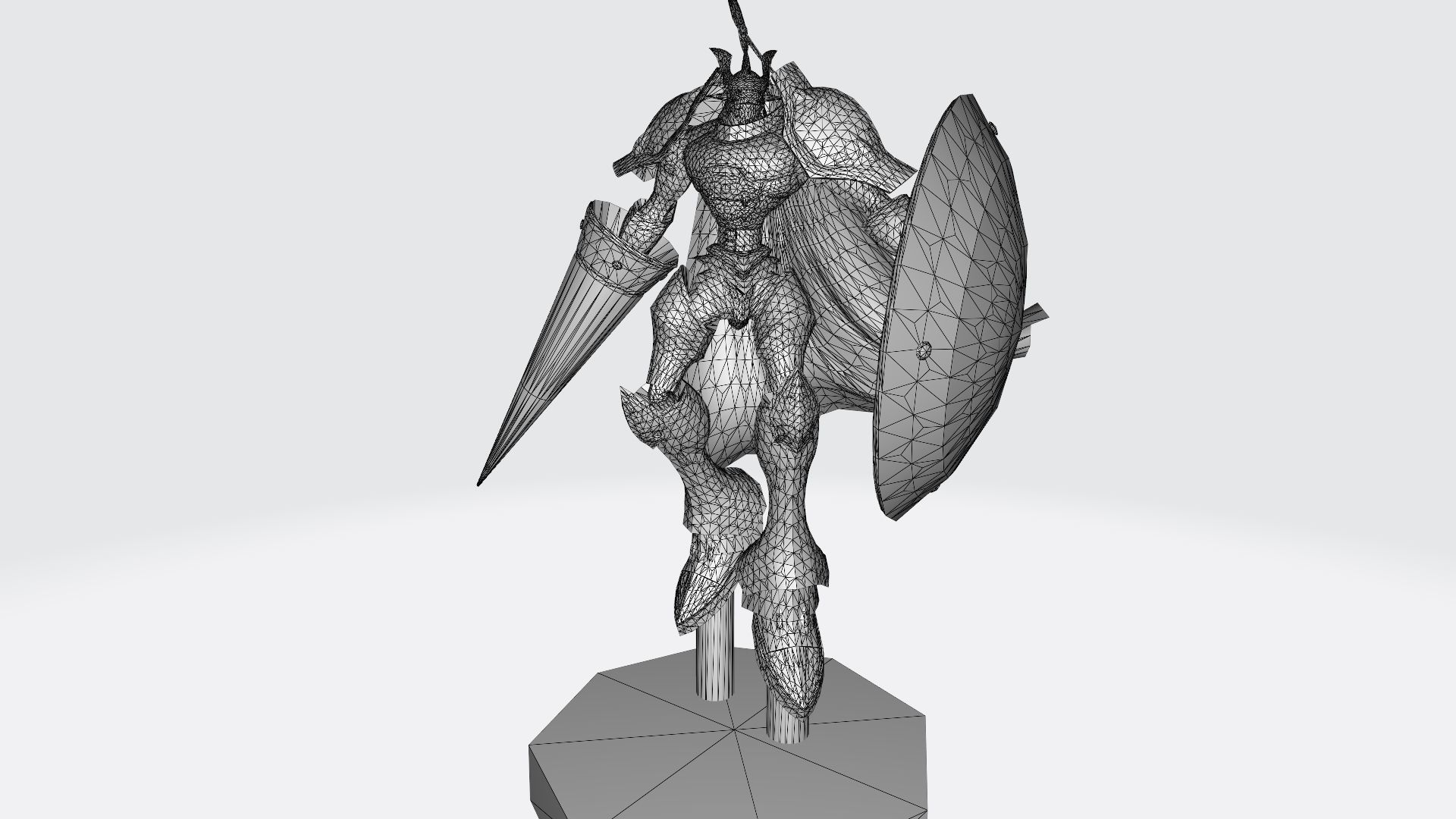 Gallantmon character holding shield 3D print model_5