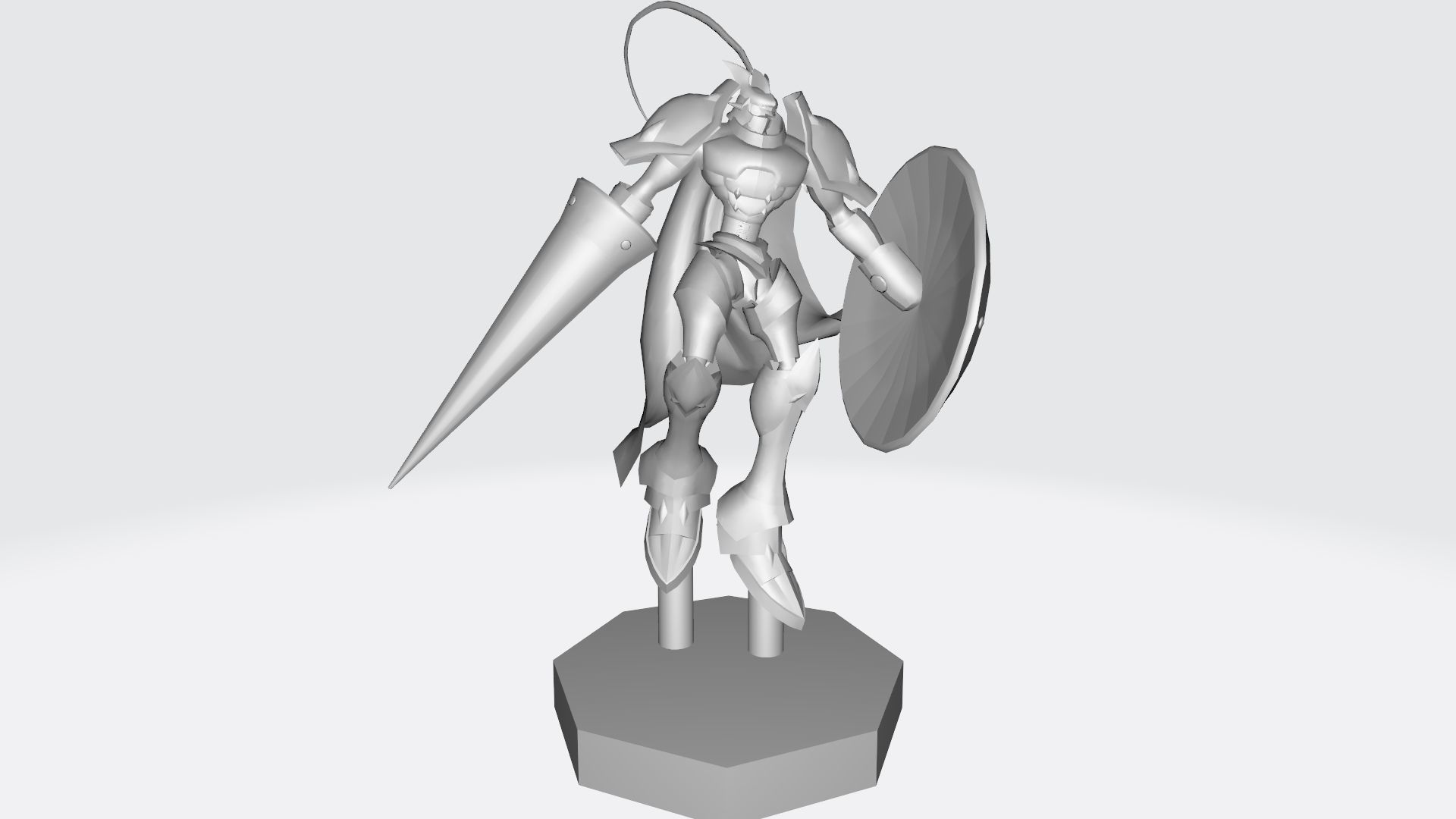 Gallantmon character holding shield 3D print model_9