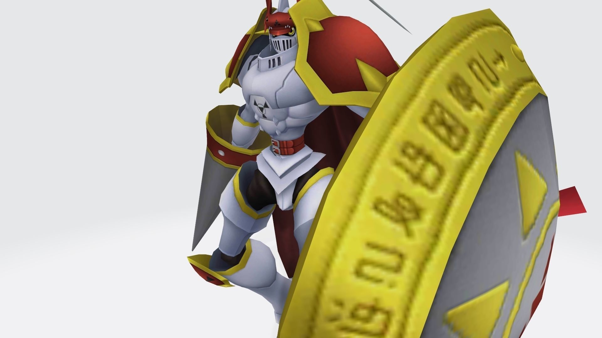 Gallantmon character holding shield 3D print model_4