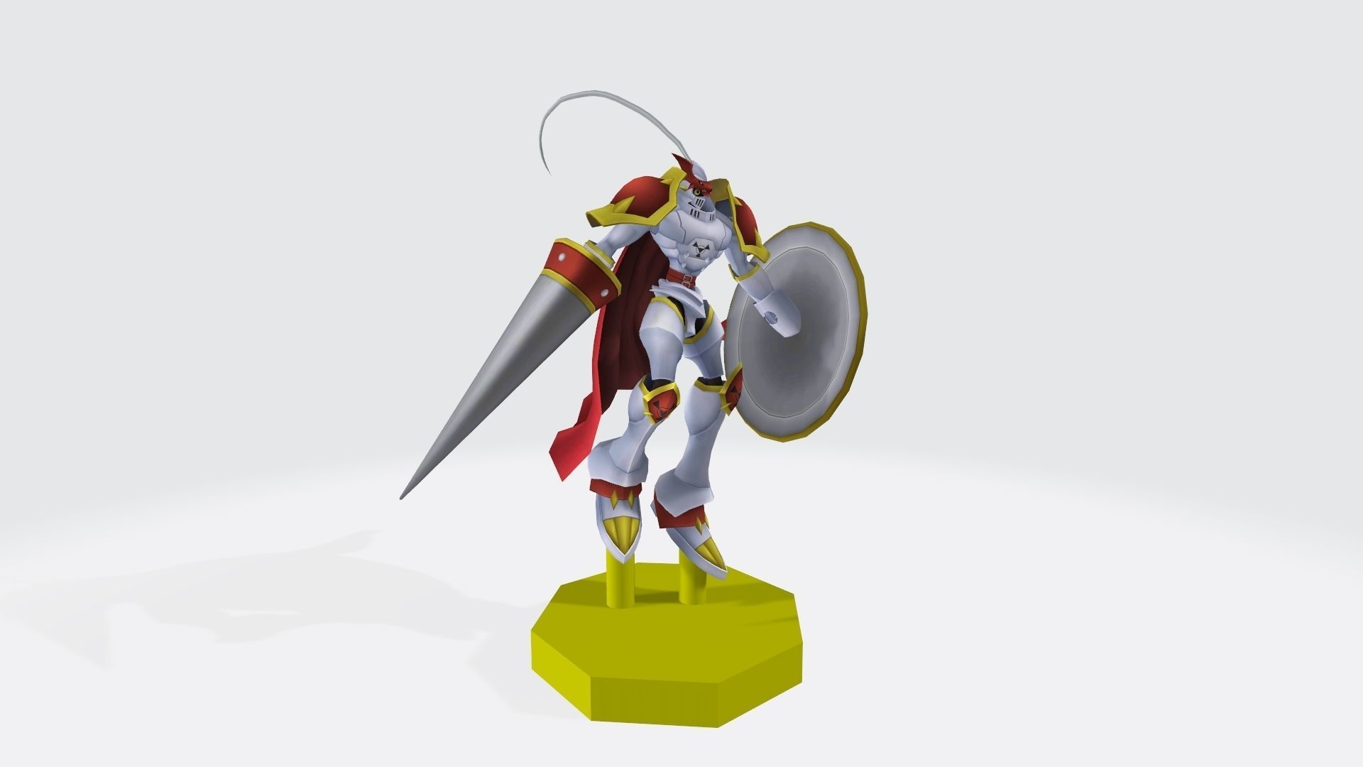 Gallantmon character holding shield 3D print model_3