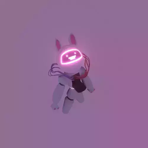 cute rabbit like robot Low-poly 3D model