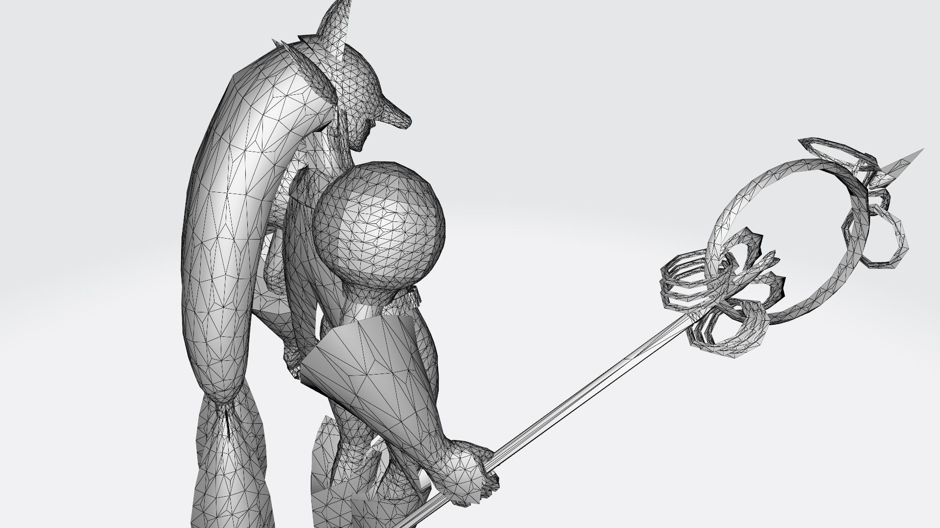 Sakuyamon gold character holding sword 3D print model_14