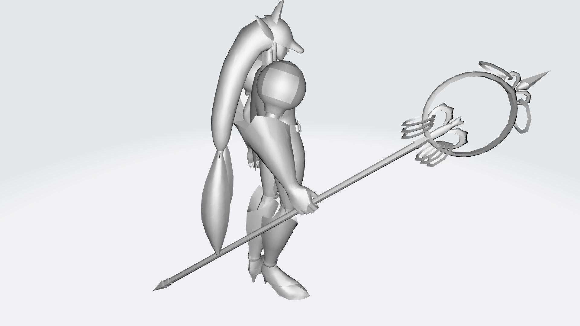 Sakuyamon gold character holding sword 3D print model_10