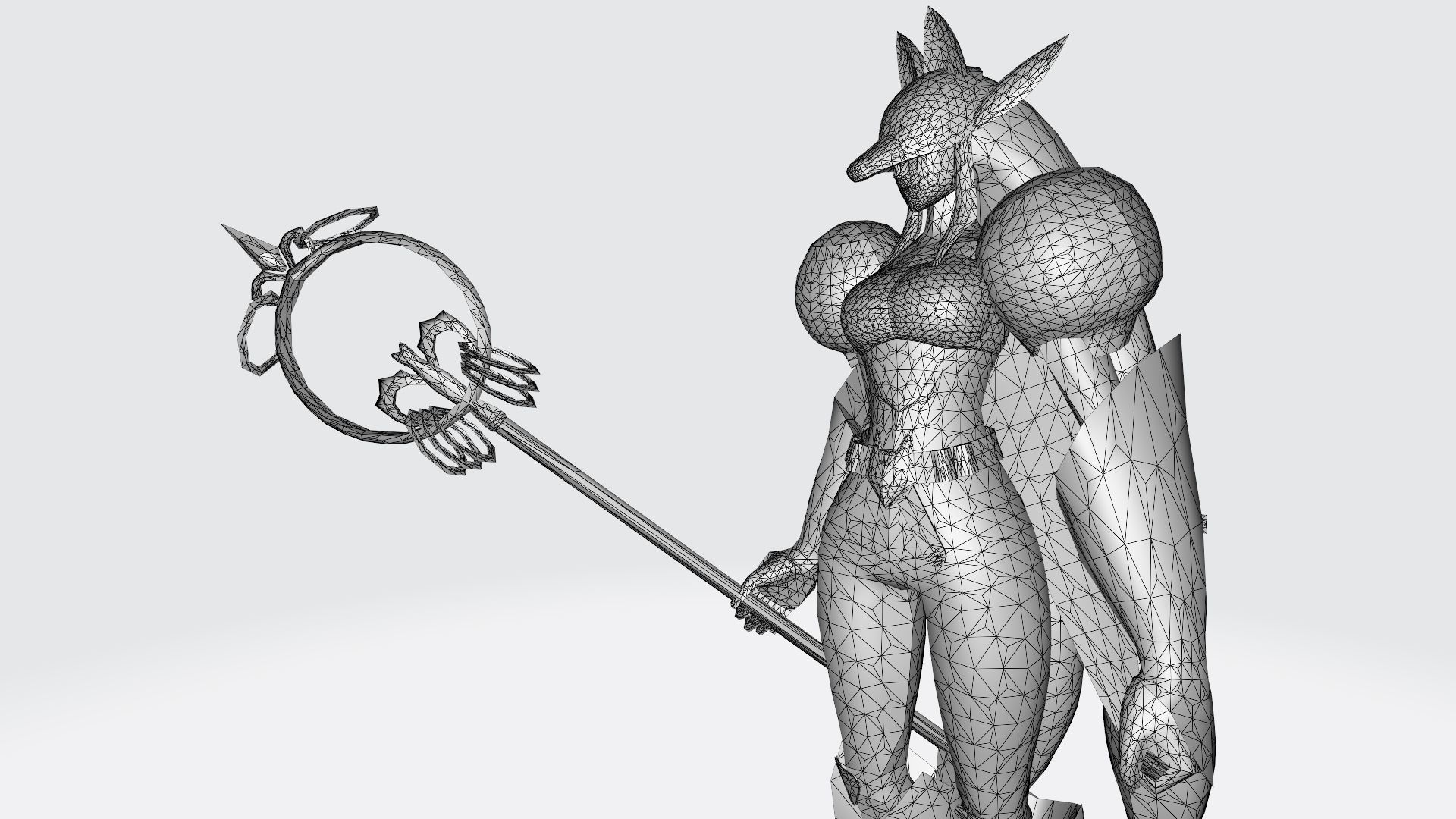 Sakuyamon gold character holding sword 3D print model_13