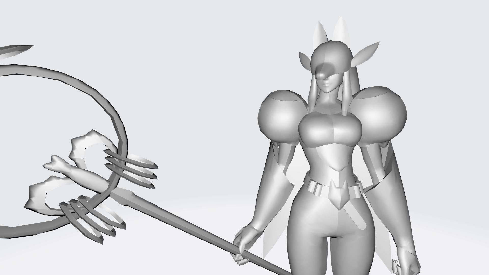 Sakuyamon gold character holding sword 3D print model_11