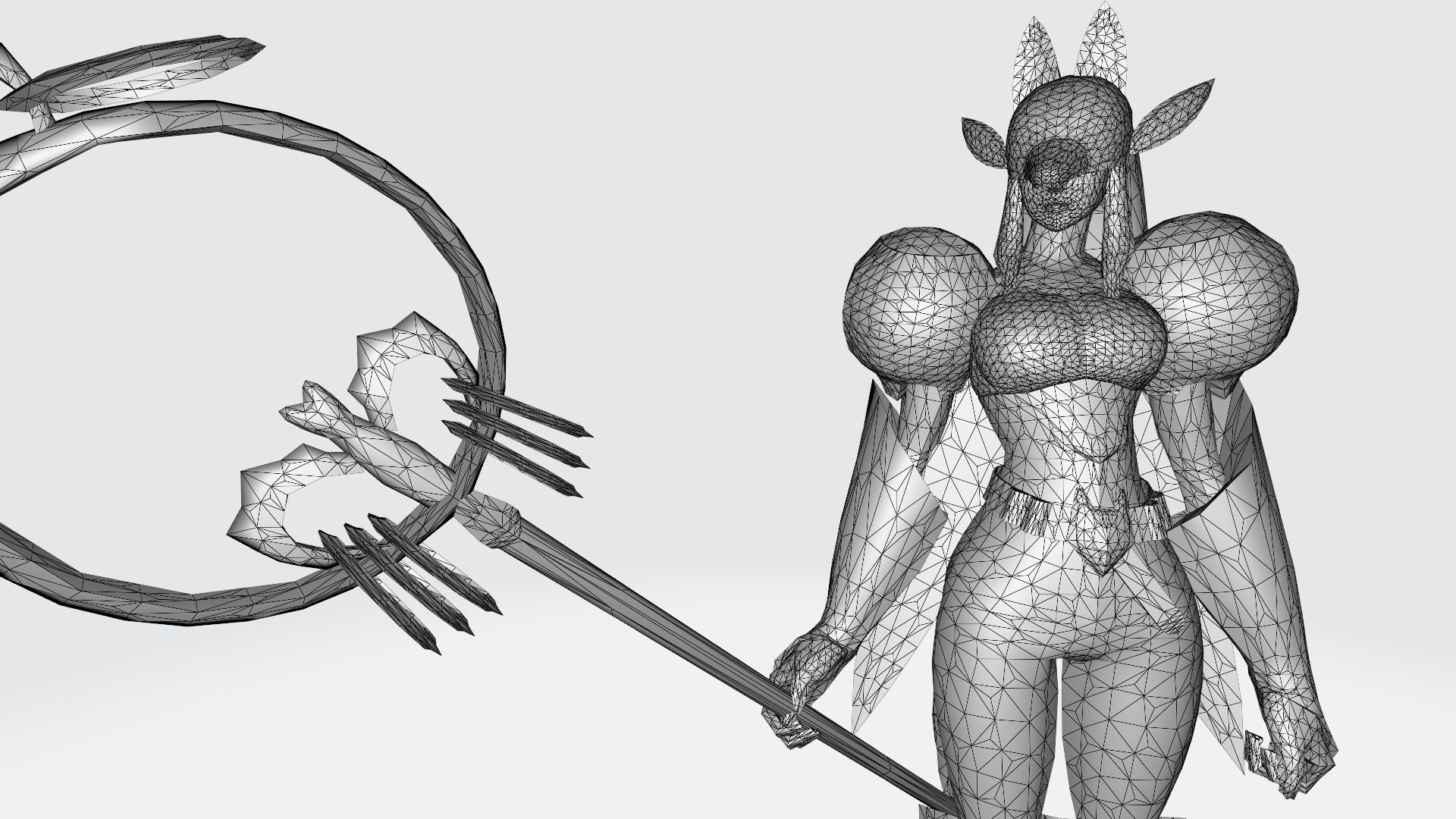 Sakuyamon gold character holding sword 3D print model_12