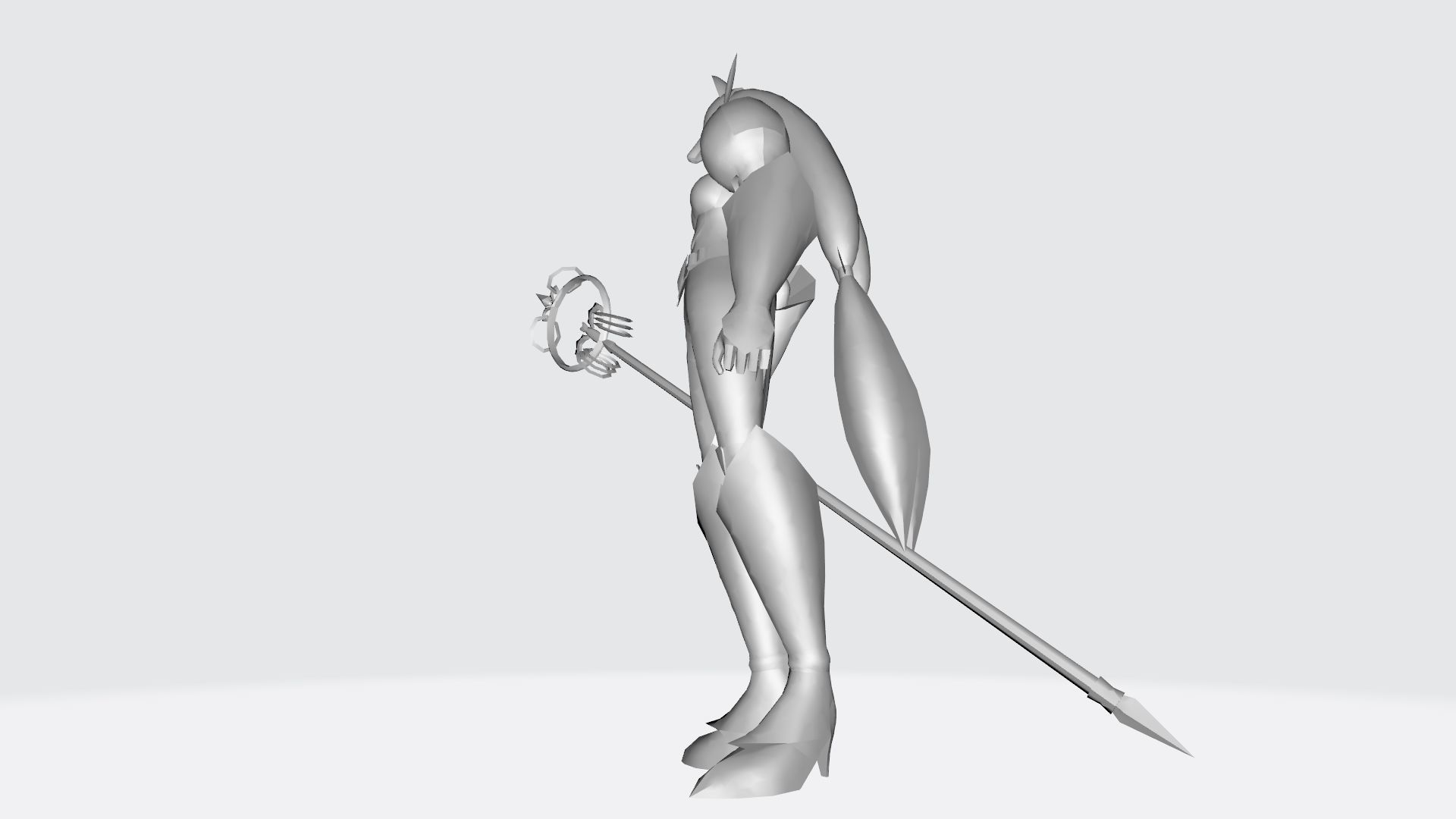 Sakuyamon gold character holding sword 3D print model_8