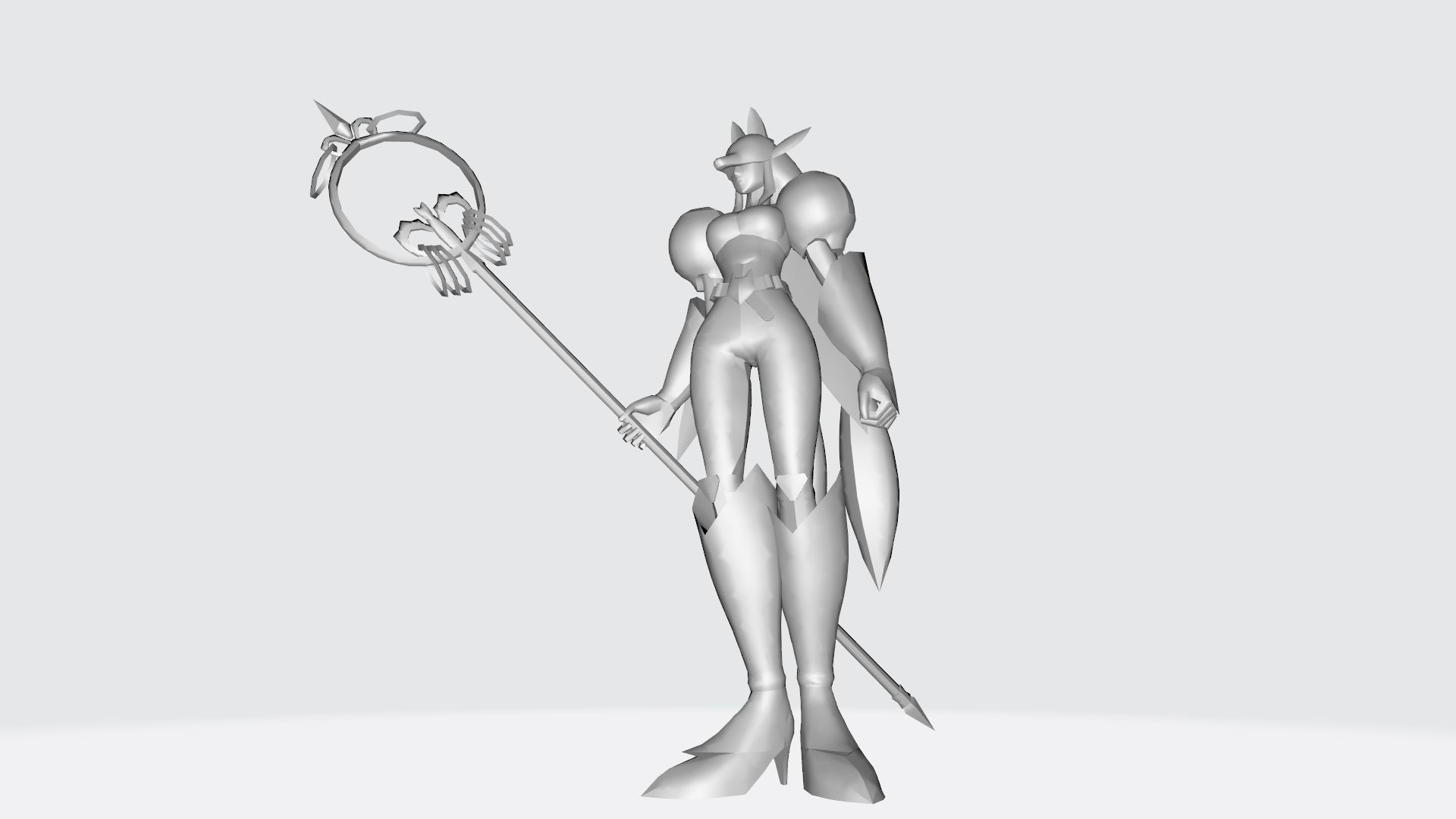Sakuyamon gold character holding sword 3D print model_7