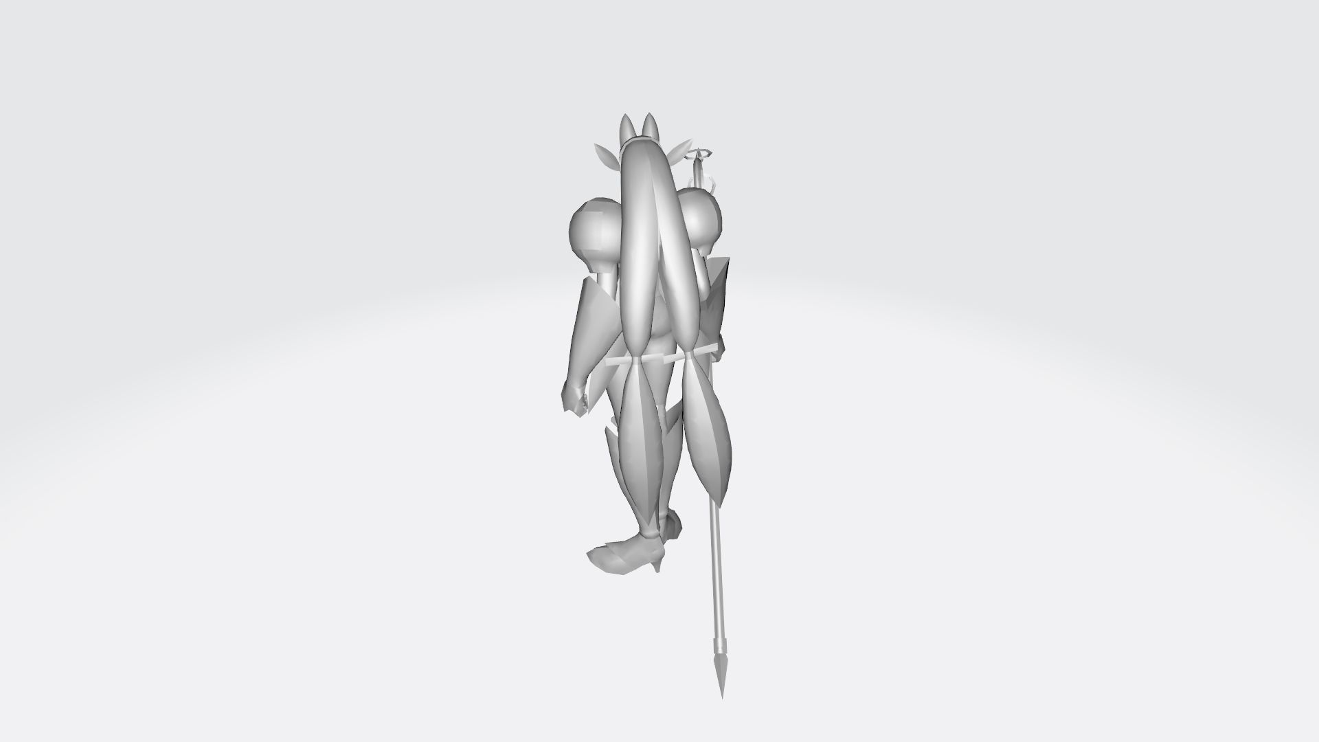 Sakuyamon gold character holding sword 3D print model_9