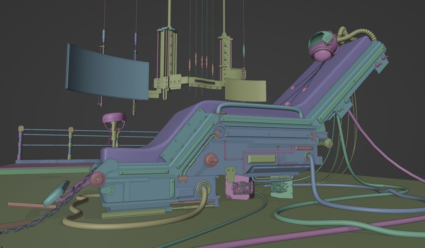 Human Tech Laboratory Set Low-poly 3D model_4