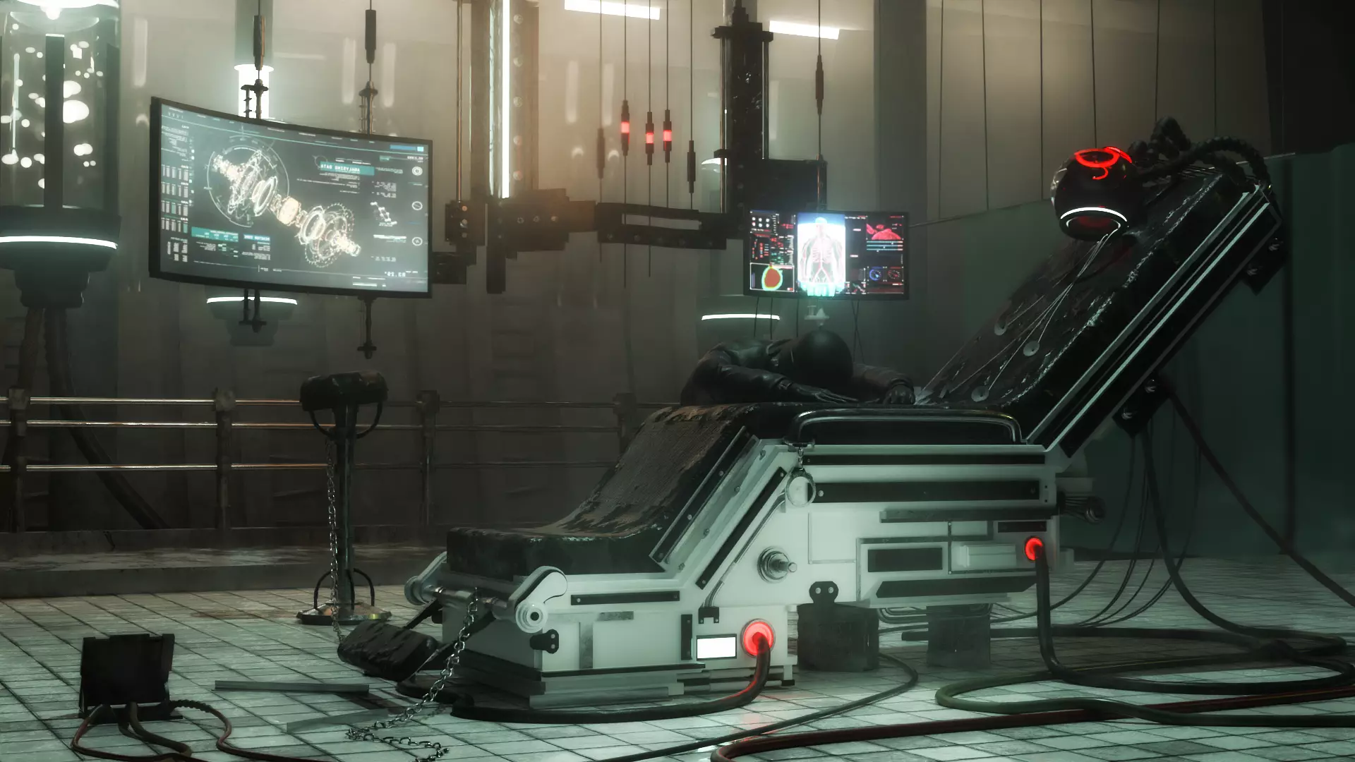 Human Tech Laboratory Set Low-poly 3D model_0