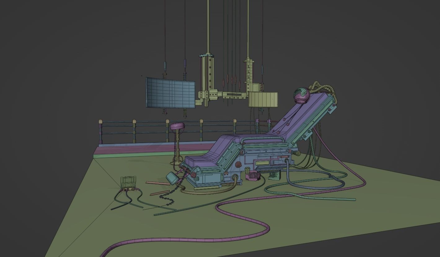 Human Tech Laboratory Set Low-poly 3D model_2