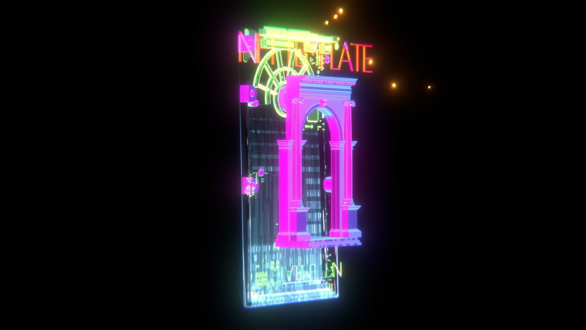 Collectible Holographic Flash Card - NFT Template 3D model_5