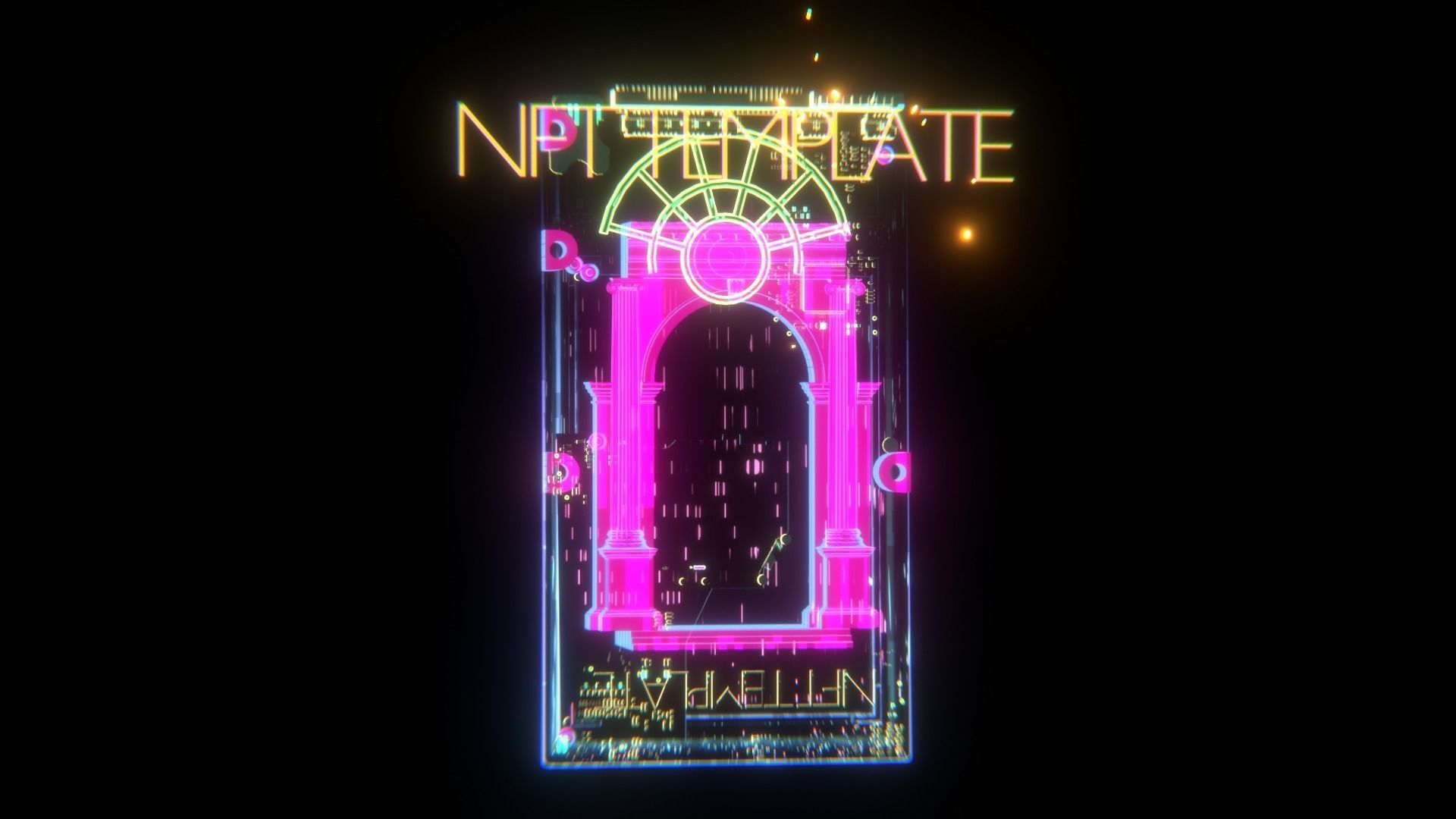 Collectible Holographic Flash Card - NFT Template 3D model_4